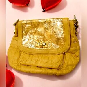 New CHI By FALCHI Italian Lambskin Leather Genuine Snakeskin Shoulder Bag